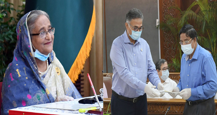 ত্রাণ ও কল্যাণ তহবিলে অনুদান গ্রহণ করলেন প্রধানমন্ত্রী