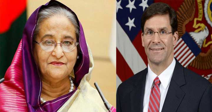 প্রধানমন্ত্রীকে যুক্তরাষ্ট্রের প্রতিরক্ষামন্ত্রীর ফোন