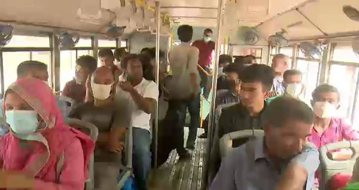 কিছু পরিবহণে শতভাগ যাত্রী নেয়ার অভিযোগ