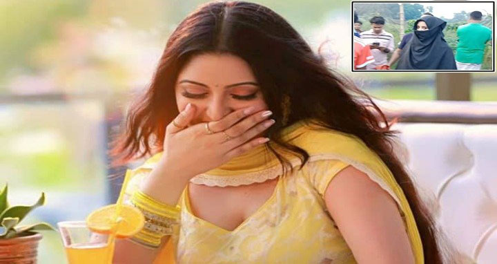 বোরকা পরে শুটিংয়ে গেলেন পরীমণি