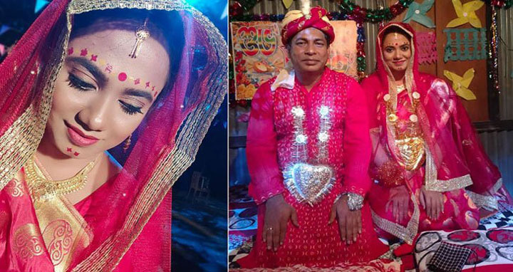 ‘বর-কনে’ সেজে ভাইরাল মোশাররফ করিম-জুঁই