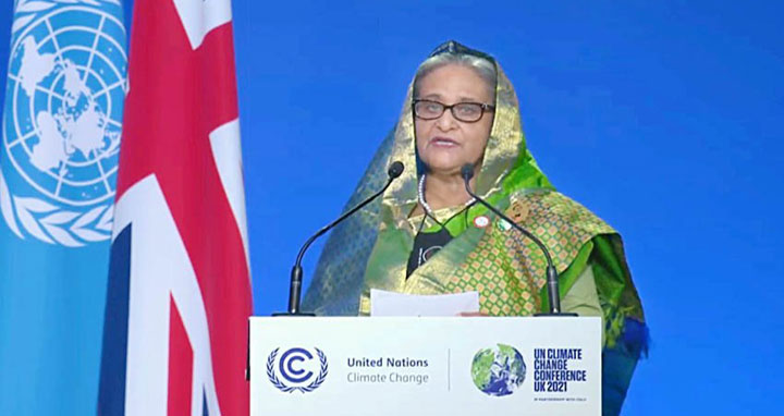 উন্নত দেশগুলোর কার্বন নিঃসরণ হ্রাস পরিকল্পনা পেশ করতে প্রধানমন্ত্রীর গুরুত্বারোপ