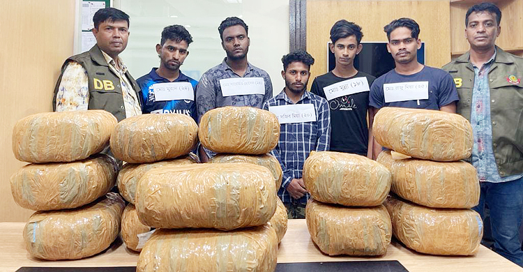 অ্যাম্বুলেন্সে গাঁজা বহনকালে ডিবির হাতে ধরা ৫