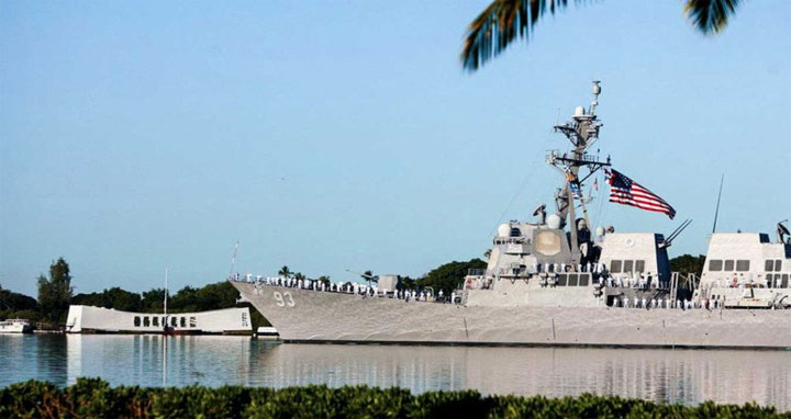 তাইওয়ান প্রণালীতে মার্কিন যুদ্ধ জাহাজ