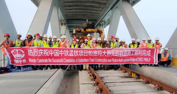 পদ্মা সেতুর রেললাইন নির্মাণ কাজ সমাপ্ত