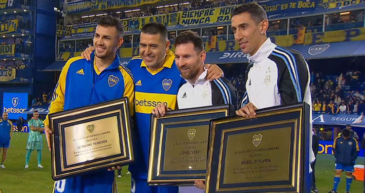 সতীর্থের বিদায়ী ম্যাচে মেসির গোল