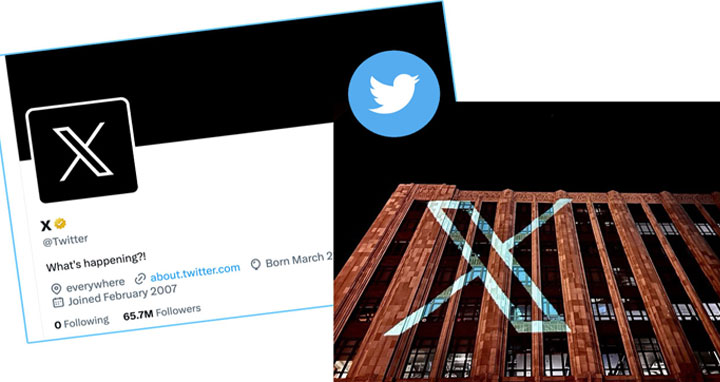 এক্স দিয়ে টুইটারের লোগো’র পরিবর্তন!