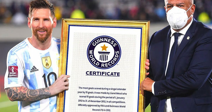 রোনালদোকে টপকে গিনেজ রেকর্ডে মেসি