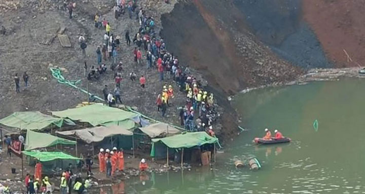 মিয়ানমারে পাথর খনিতে ভূমিধসে নিহত ৩২