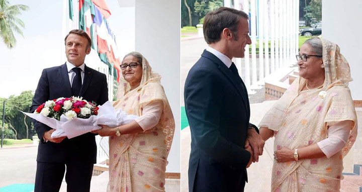 প্রধানমন্ত্রীর সঙ্গে বৈঠকে ইমানুয়েল ম্যাক্রোঁ