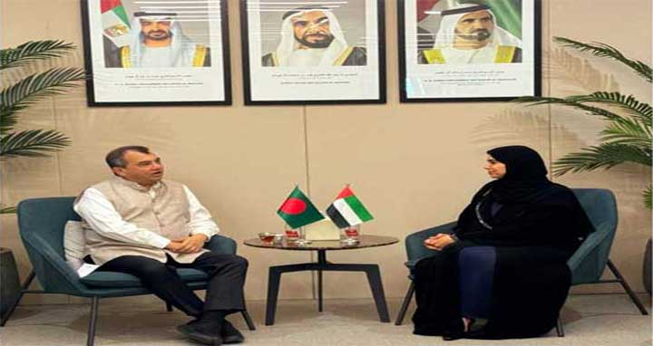 জলবায়ু পরিবর্তনে প্রধানমন্ত্রী শেখ হাসিনার বিশ্ব নেতৃত্বের প্রশংসা ইউএই মন্ত্রীর