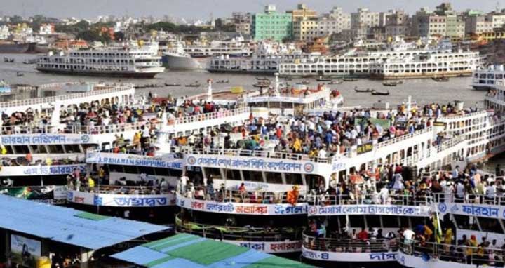 ঈদযাত্রা : নৌপথে বাড়ি ফিরবে রাজধানীর ১৫% মানুষ
