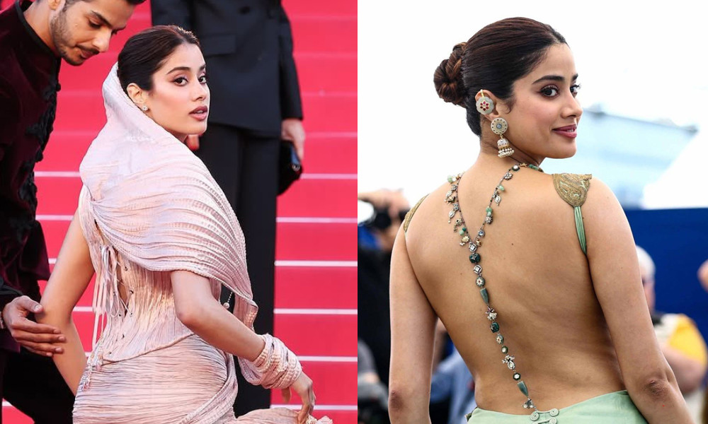 কানের লাল গালিচায় নজর কাড়লেন জাহ্নবী