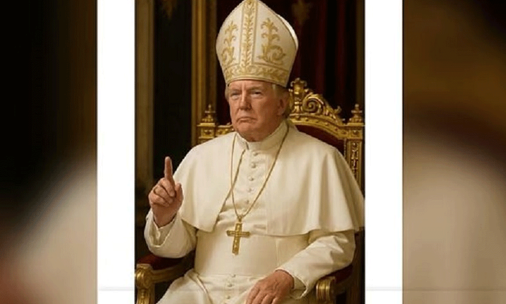 পোপের পোশাকে নিজের ছবি দিলেন ট্রাম্প, ক্ষুব্ধ ক্যাথলিকরা