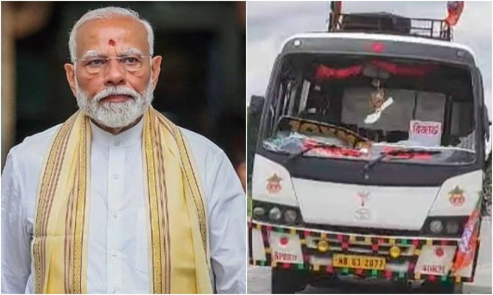 বিজেপি কর্মীদের বাসে হামলা