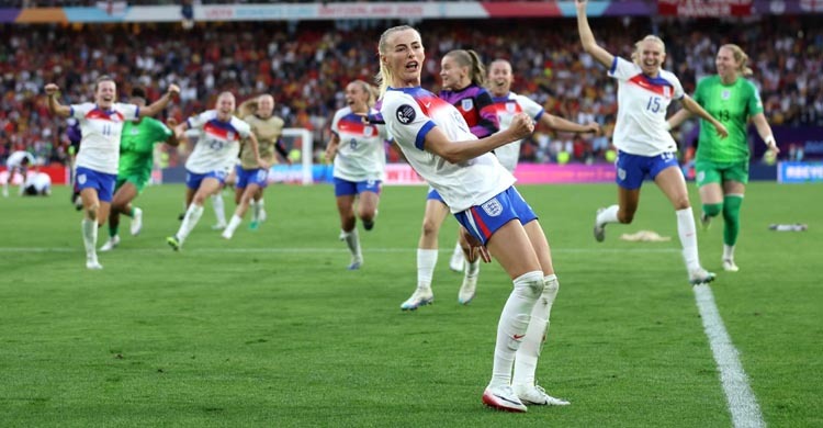 স্পেনের স্বপ্ন চুরমার করে টানা দ্বিতীয়বার চ্যাম্পিয়ন ইংল্যান্ড