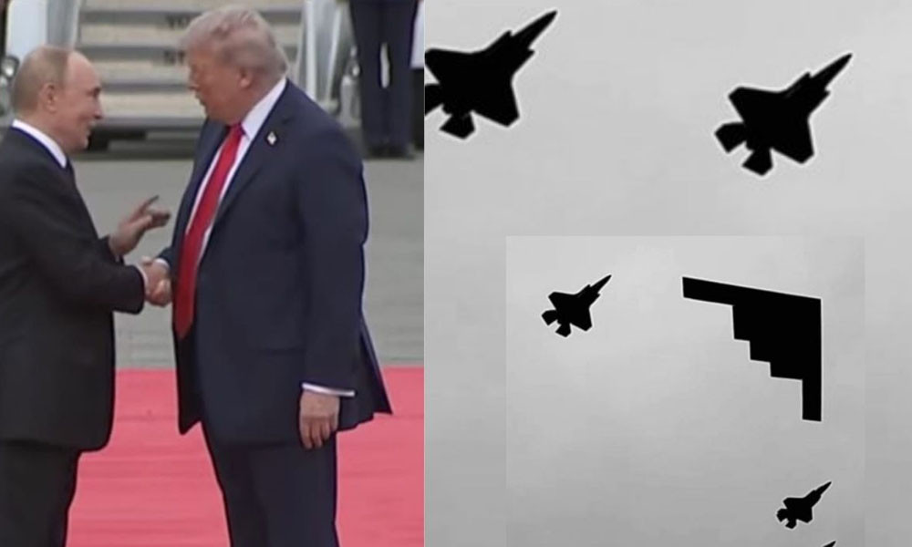 আলাস্কায় পুতিনের মাথার ওপর উড়ল বি-২ বোমারু বিমান