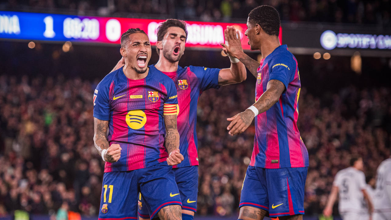 রাফিনিয়ার জোড়া গোলে রিয়ালের সঙ্গে ব্যবধানে বাড়াল বার্সেলোনা