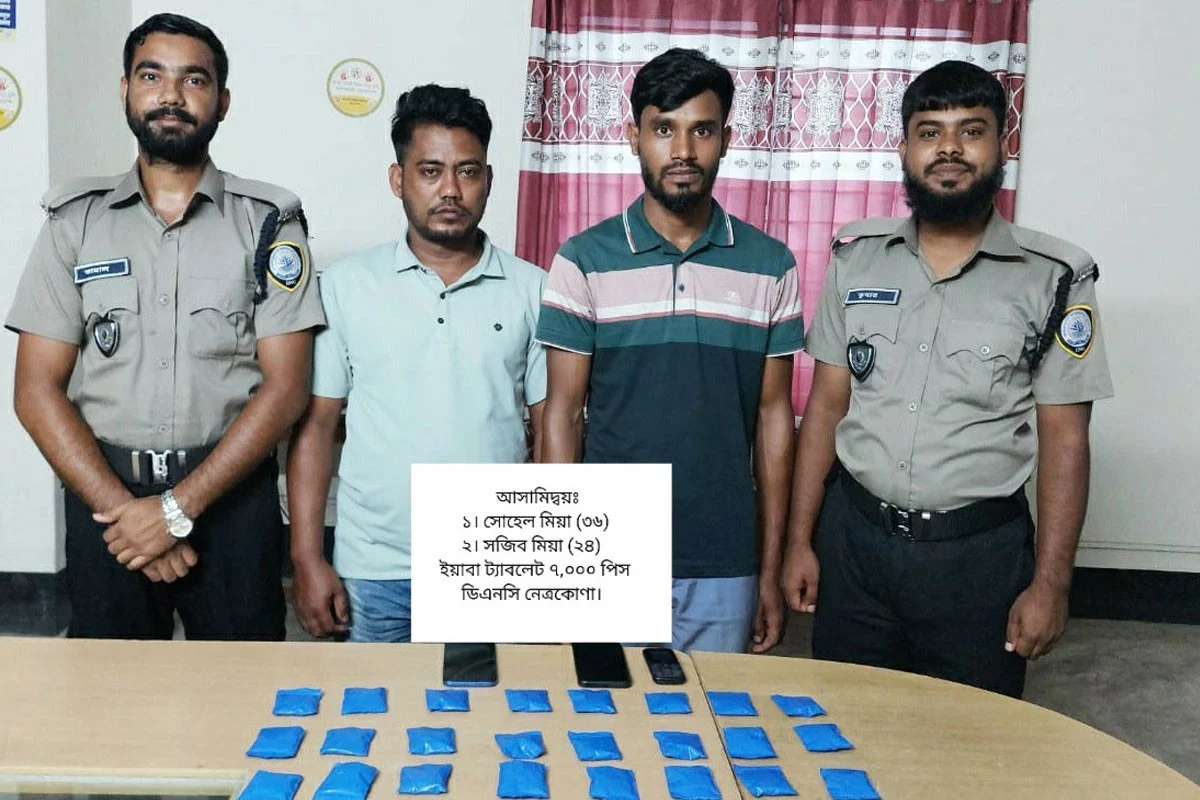 মোটরসাইকেলের ইঞ্জিনে লুকানো ৭ হাজার ইয়াবা উদ্ধার, আটক ২