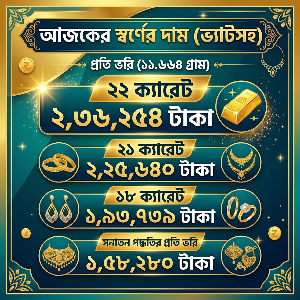 দেশের বাজারে আজ স্বর্ণের দাম কত?