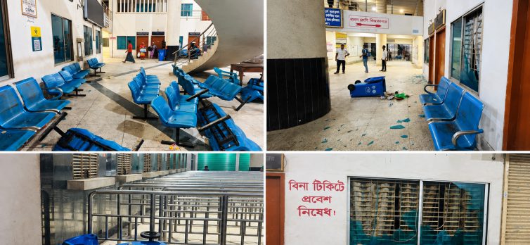 সহপাঠীকে মারধরের প্রতিবাদে রাবি শিক্ষার্থীদের রাজশাহী স্টেশন ভাঙচুর, ৪ রেলকর্মী বরখাস্ত