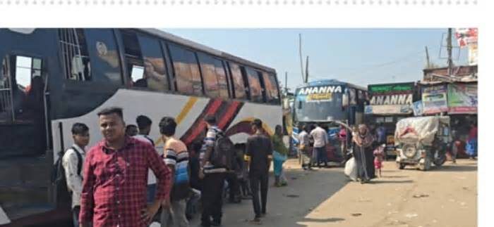 মালিকদের দ্বন্দ্বে কিশোরগঞ্জ-মহাখালী রুটে ২৫০ বাস বন্ধ, দুর্ভোগে যাত্রীরা